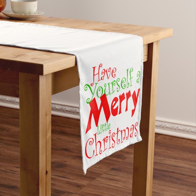 Chemin De Table Court Joyeux Noël vacances Tablerunner (In Situ)