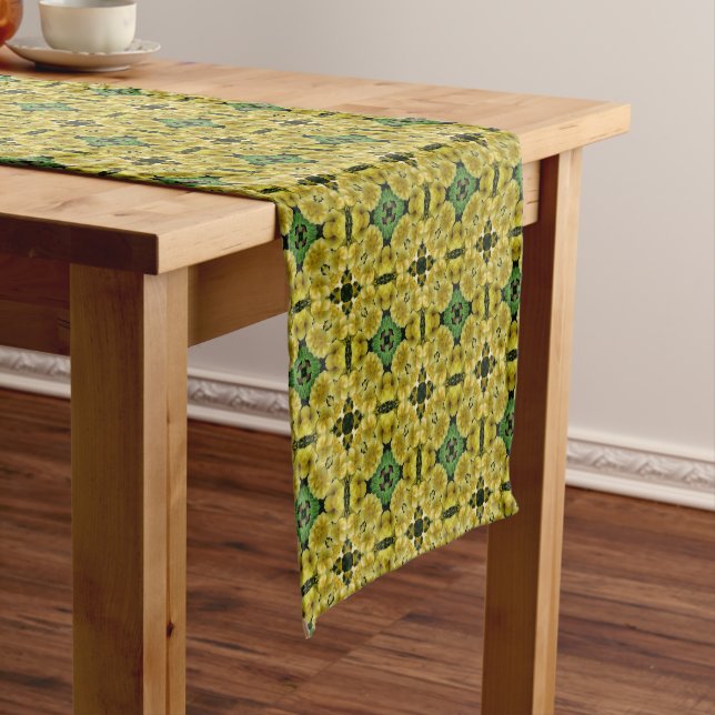 Chemin De Table Court Kaleidoscope Art Primrose Fleurs Nature (In Situ)