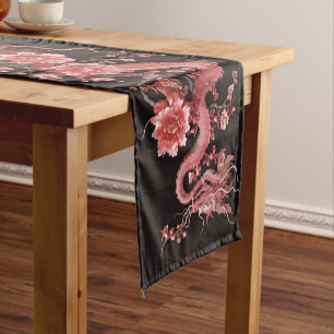 Chemin De Table Court Kotobuki (寿) Dragons roses