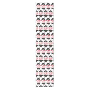 Chemin De Table Court Le Roi Du Grill, Blanc Noir Couronne Rouge