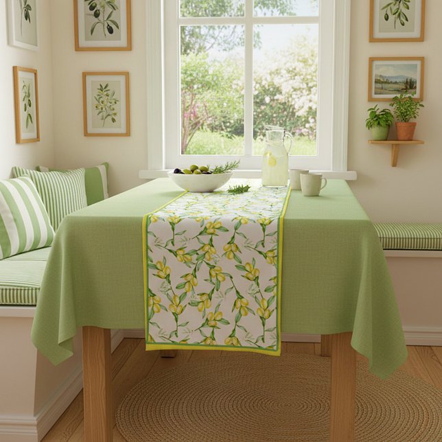 Chemin De Table Court Lemons pattern  short table runner (Créateur téléchargé)