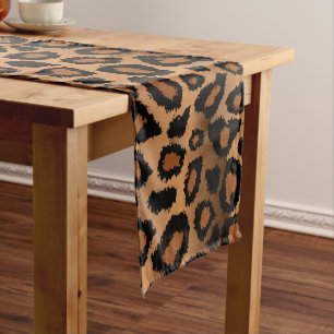 Chemin De Table Court Leopard d'animal de Safari Brown