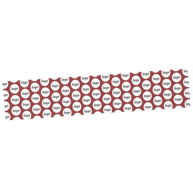 Chemin De Table Court Logo Motif Marque commerciale Bourgogne Rouge (Simple logo pattern business promotional burgundy dark red table runner)