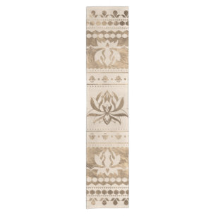 Chemin De Table Court Lotus Flower ornement de luxe - or pastel