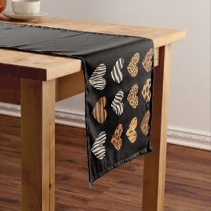 Chemin De Table Court Love Heart Leopard Cute Valentine's Day