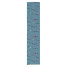 Lumières de Noël Colorées sur Fond Bleu