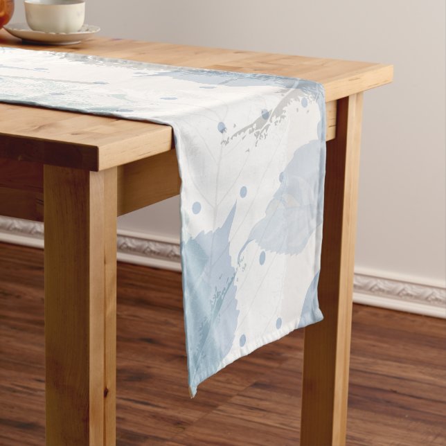 Chemin De Table Court Luxe motif Rose bleue (In Situ)