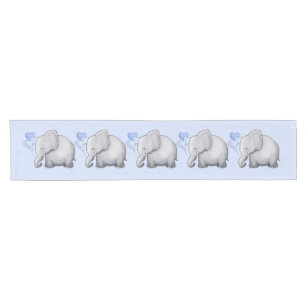 Chemin De Table Court Magnifique petit éléphant bleu bleu Baby Boy Nur