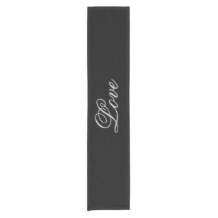 Chemin De Table Court Mariage d'amour gris brillant