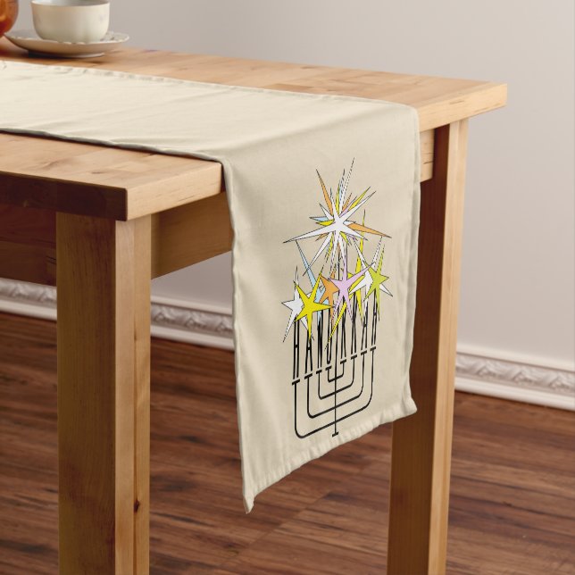 CHEMIN DE TABLE COURT MENORAH LIGHTS HANOUKKA (In Situ)