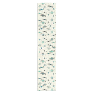 Chemin De Table Court Mid Century Modern Star Sky Turquoise