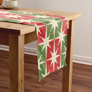 Chemin De Table Court Mid Century Moderne Noël Starburts Rétro