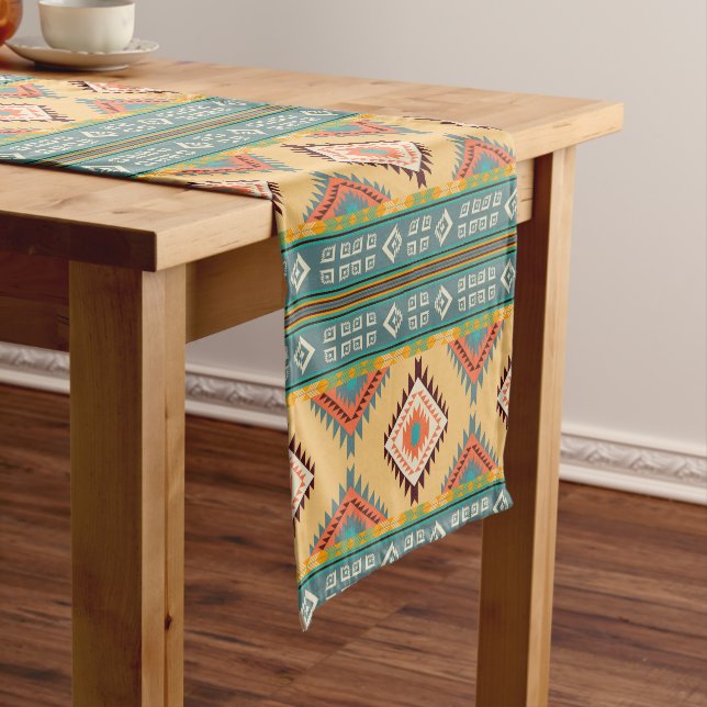 Chemin De Table Court Modèle de conception Navajo Ikat  (In Situ)