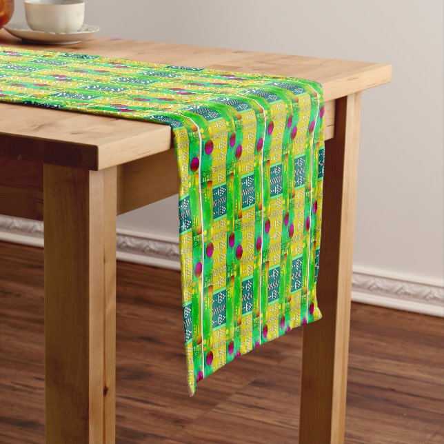 Chemin De Table Court Modern Ethnic Geometric (In Situ)