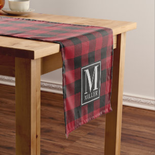 Chemin De Table Court Moderne Ferme Maison Rouge Monogrammé Buffalo à ca