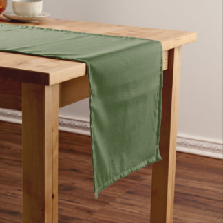 Chemin De Table Court Moderne Héritage Vert de Forêt Uni