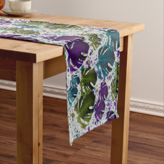 Chemin De Table Court Monstera Feuilles Tropical