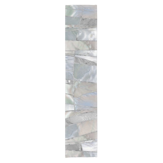 Chemin De Table Court Mosaic Waves Art - Just Pearl (Devant)