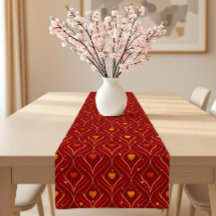 Motif Abstrait Art Déco Rouge Or de Luxe