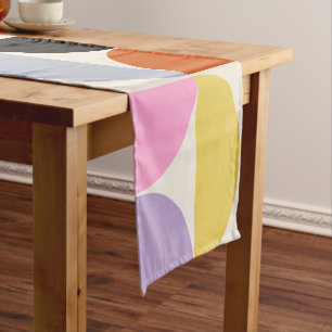 Chemin De Table Court Motif Abstrait moderne et coloré du milieu du sièc