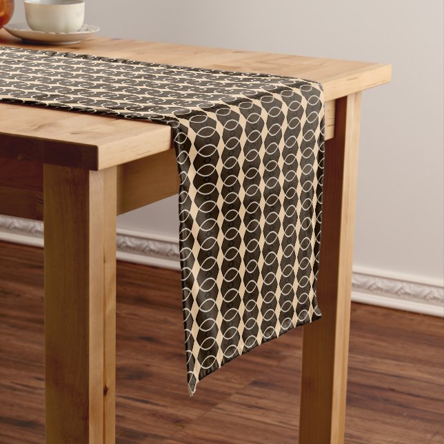 Chemin De Table Court motif africain, géométrique, motif, marron, modern (In Situ)