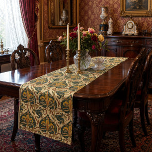 Chemin De Table Court Motif Art nouveau rétro de lys par Walter Crane
