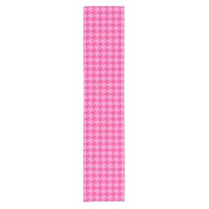 Chemin De Table Court Motif carreaux pied de poule rose chaud