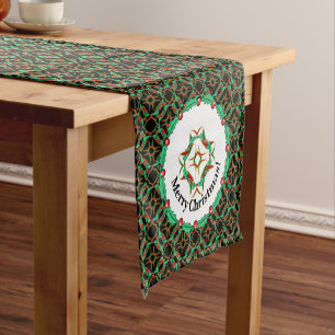 Chemin De Table Court Motif celtique de guirlande de houx de Noël