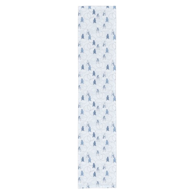Chemin De Table Court motif comportant un ours gris (Devant)