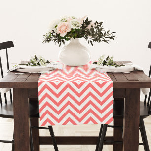 Chemin De Table Court Motif Coral Chevrons
