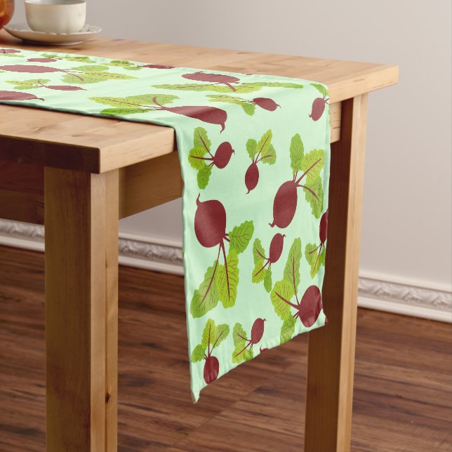 Chemin De Table Court Motif de betteraves (In Situ)