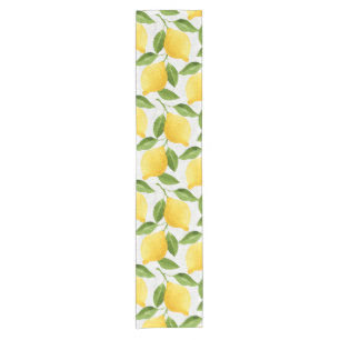 Chemin De Table Court Motif de citrons d'aquarelle