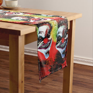 Chemin De Table Court motif de clown d'horreur déplaisant halloween