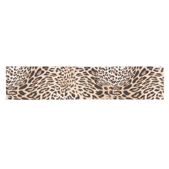 Chemin De Table Court Motif de fourrure Leopard (Horizontal)