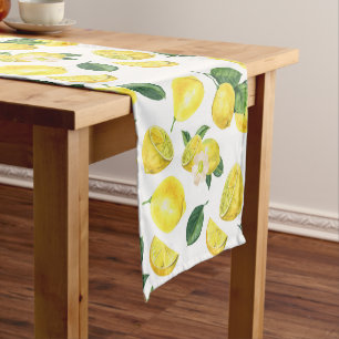 Chemin De Table Court Motif de fruits aux citrons jaunes
