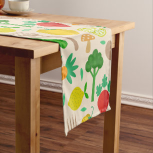 Chemin De Table Court Motif de légumes colorés mûrs