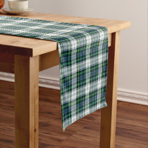 Chemin De Table Court Motif de plaid de vert de tartan de robe de