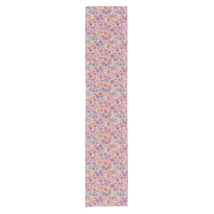Chemin De Table Court Motif de ressort avec les fleurs colorées