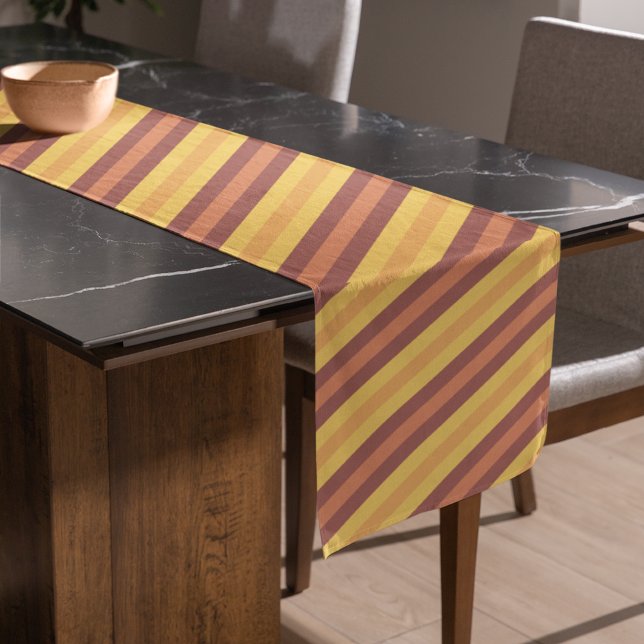 Chemin De Table Court Motif dénudé automne orange (Fall orange Autumn stripped pattern Short Table Runner)