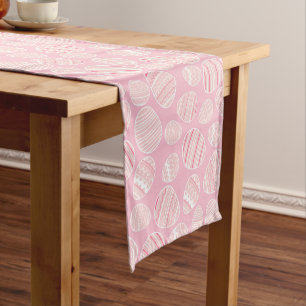 Chemin De Table Court Motif des oeufs de Pâques roses Vacances