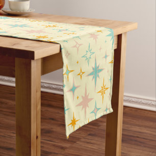 Chemin De Table Court Motif d'étoiles rétro colorées
