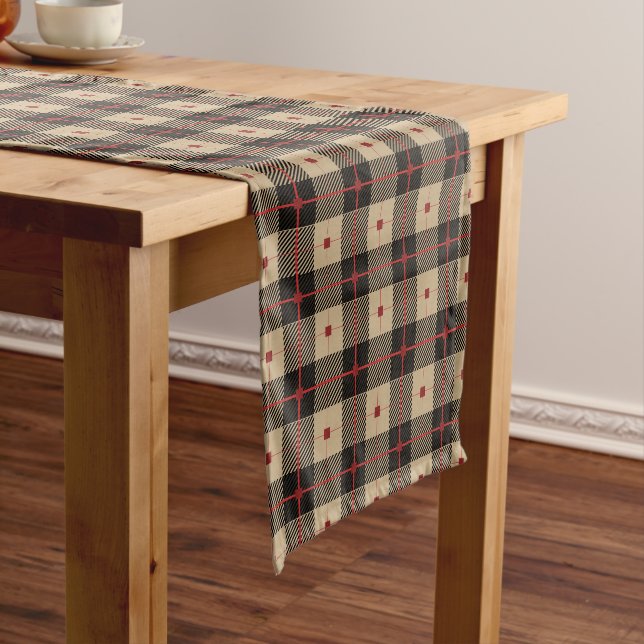 Chemin De Table Court Motif d'impression Red Black Buffalo (In Situ)