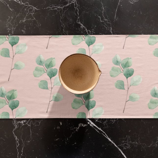 Chemin De Table Court Motif Feuille d'aquarelle moderne (Créateur téléchargé)