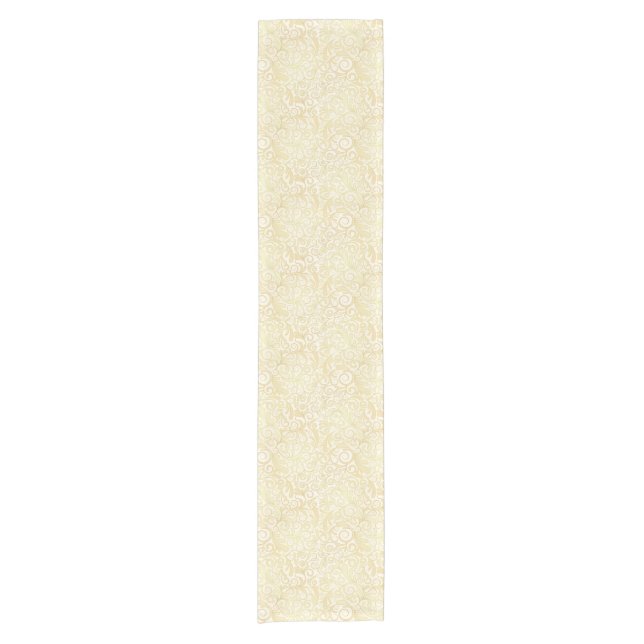 Chemin De Table Court Motif floral de feuille d'or (Devant)