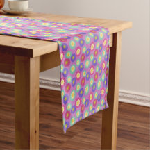 Motif floral rétro coloré violet rose vert 