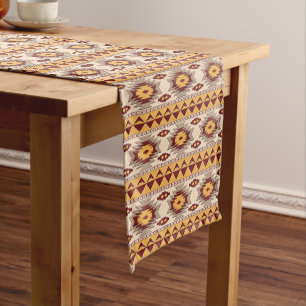 Chemin De Table Court Motif géométrique tribal du sud-ouest