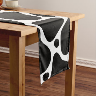 Chemin De Table Court Motif girafe abstrait noir et blanc