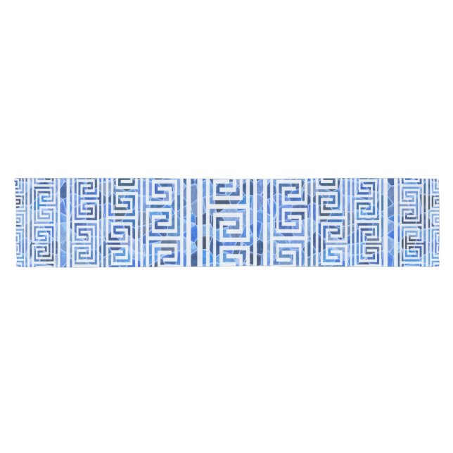 Chemin De Table Court Motif grec de méandre - ornement principal grec (Horizontal)