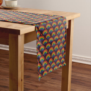 Chemin De Table Court Motif Hearts & Rainbows