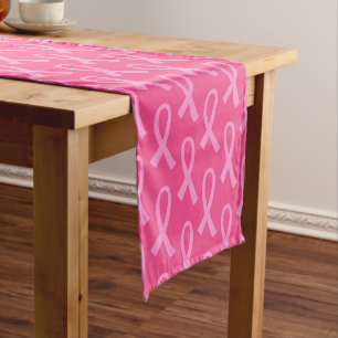 Chemin De Table Court Motif rose de ruban de cancer du sein